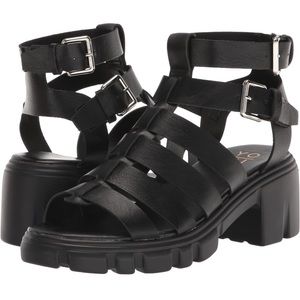 YOKI womens Strappy Sandal Sandal-black